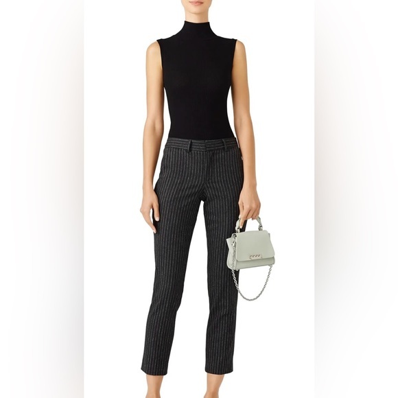 Waverly Grey Victoria Pinstripe Ankle Length Straight Leg Pants Gray Size 6